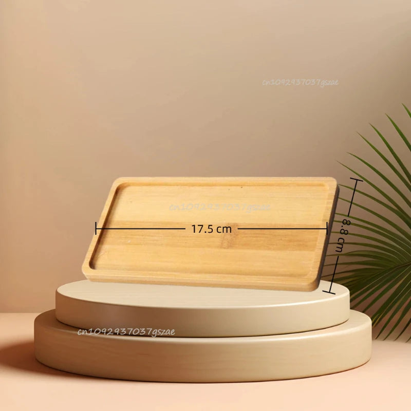 Bamboo Tray Set – Multi-Shape Wood Coaster & Plant Pot Tray