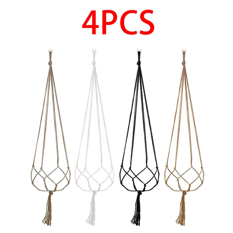 Macrame Hanging Plant Pot Basket with Hook – Boho Planter