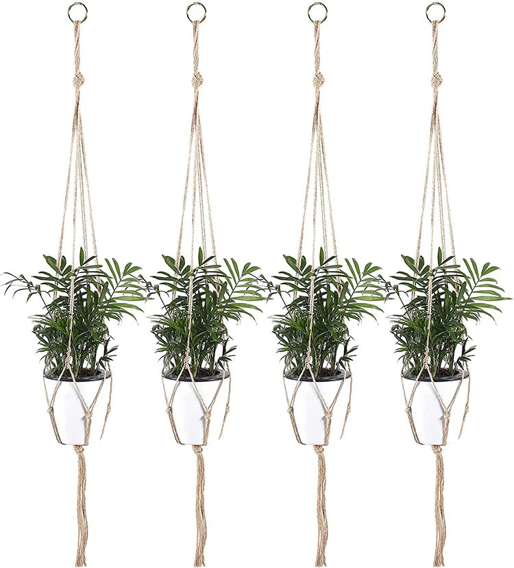 Macrame Hanging Plant Pot Basket with Hook – Boho Planter