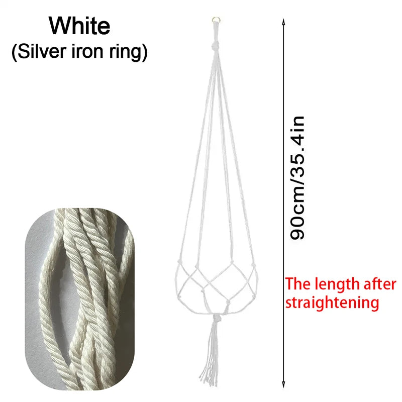 Macrame Hanging Plant Pot Basket with Hook – Boho Planter