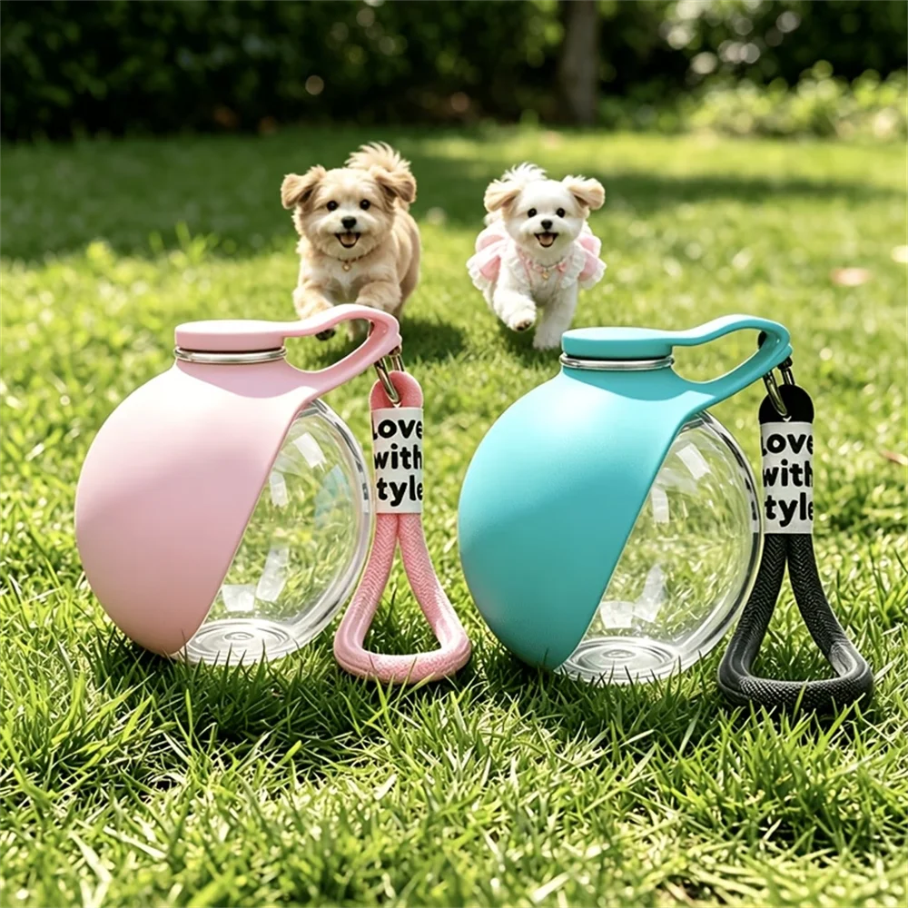 Portable Pet Water Bottle,Leak-Proof Travel Water Dispenser with Bowl , Outdoor Walking and Travel Drinking and Feeding Containe
