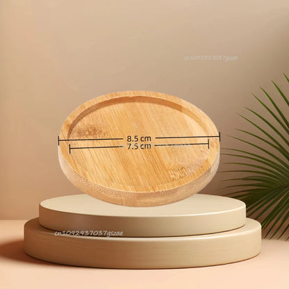 Bamboo Tray Set – Multi-Shape Wood Coaster & Plant Pot Tray