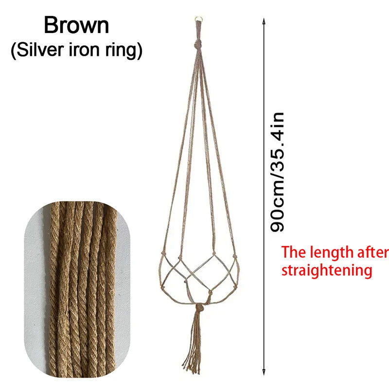 Macrame Hanging Plant Pot Basket with Hook – Boho Planter