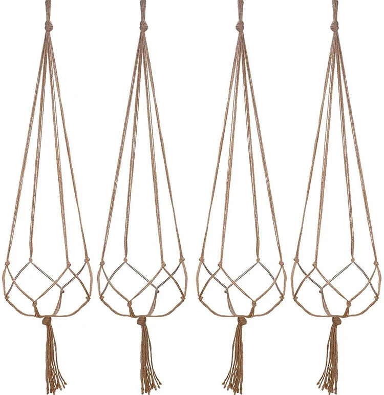 Macrame Hanging Plant Pot Basket with Hook – Boho Planter