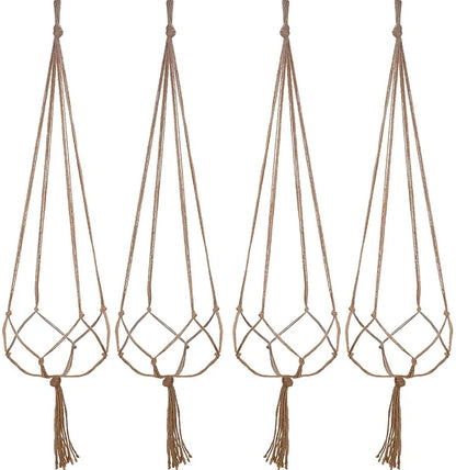 Macrame Hanging Plant Pot Basket with Hook – Boho Planter