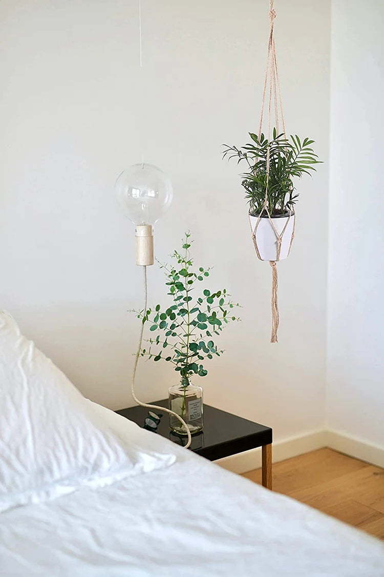 Macrame Hanging Plant Pot Basket with Hook – Boho Planter