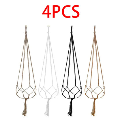 Macrame Hanging Plant Pot Basket with Hook – Boho Planter