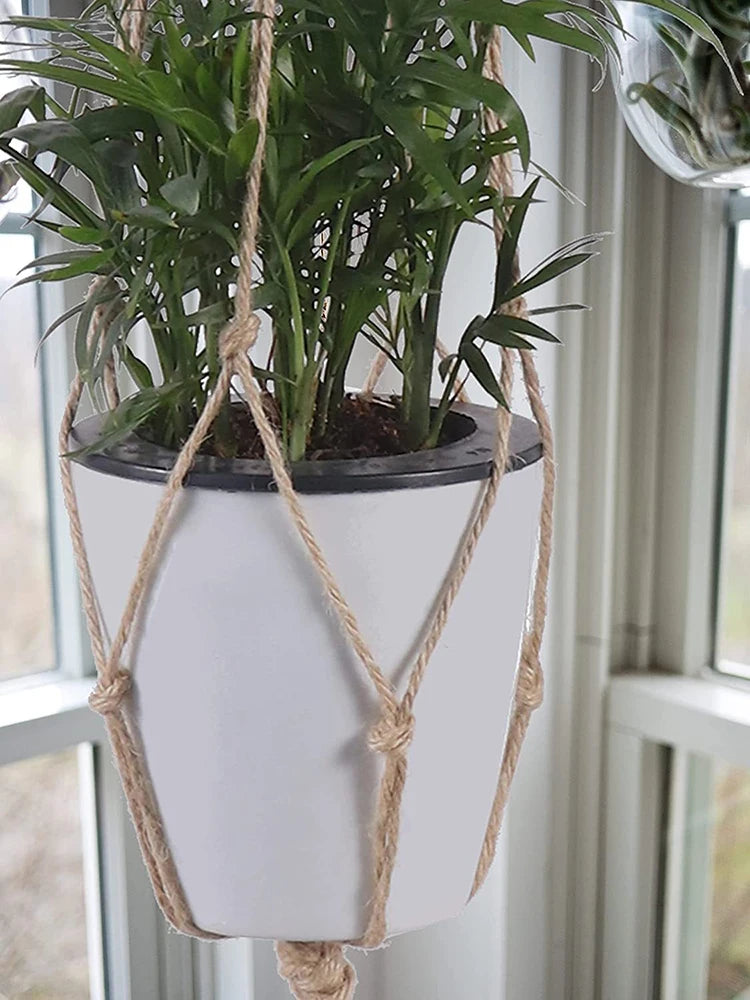 Macrame Hanging Plant Pot Basket with Hook – Boho Planter