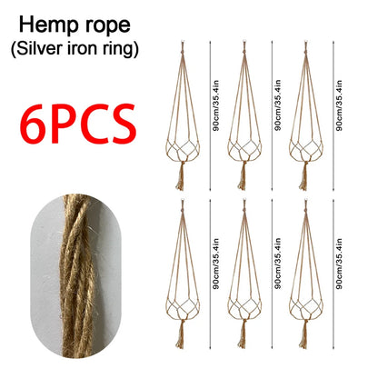 Macrame Hanging Plant Pot Basket with Hook – Boho Planter