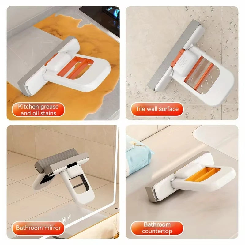 Mini Handheld Desktop Mop Easy To Clean And Fold For Kitchen Counter Cleaning Dirt Free Design Compact Desktop Cleaning Tool
