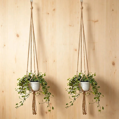 Macrame Hanging Plant Pot Basket with Hook – Boho Planter