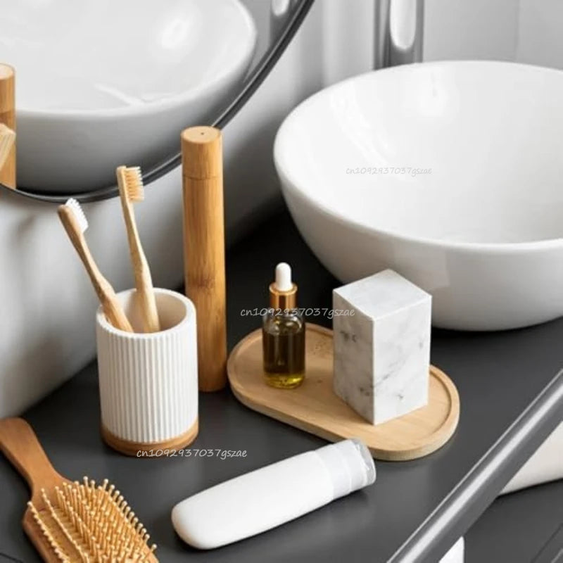 Bamboo Tray Set – Multi-Shape Wood Coaster & Plant Pot Tray