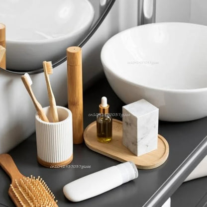 Bamboo Tray Set – Multi-Shape Wood Coaster & Plant Pot Tray