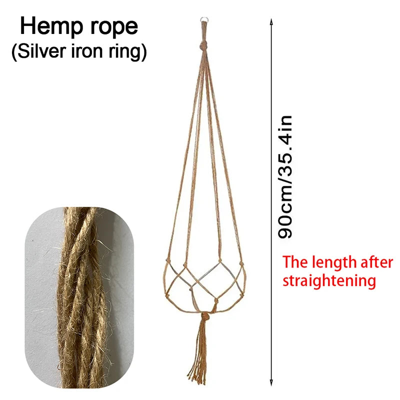 Macrame Hanging Plant Pot Basket with Hook – Boho Planter
