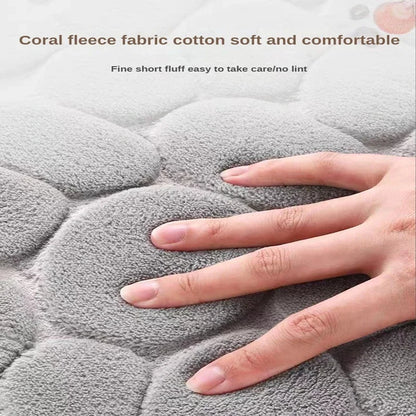 3D Cobblestone Non-Slip Bath Mat – Absorbent, Machine Washable