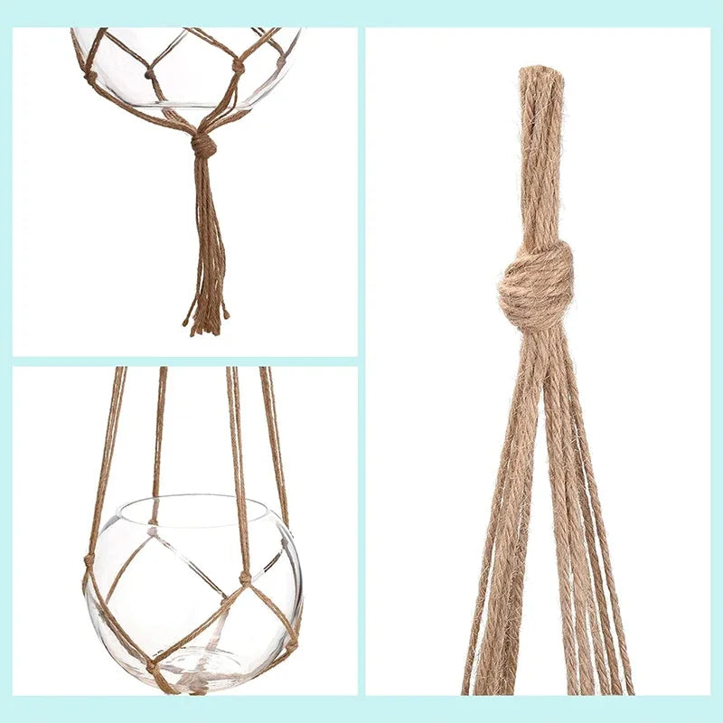 Macrame Hanging Plant Pot Basket with Hook – Boho Planter
