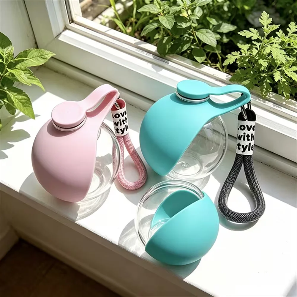 Portable Pet Water Bottle,Leak-Proof Travel Water Dispenser with Bowl , Outdoor Walking and Travel Drinking and Feeding Containe