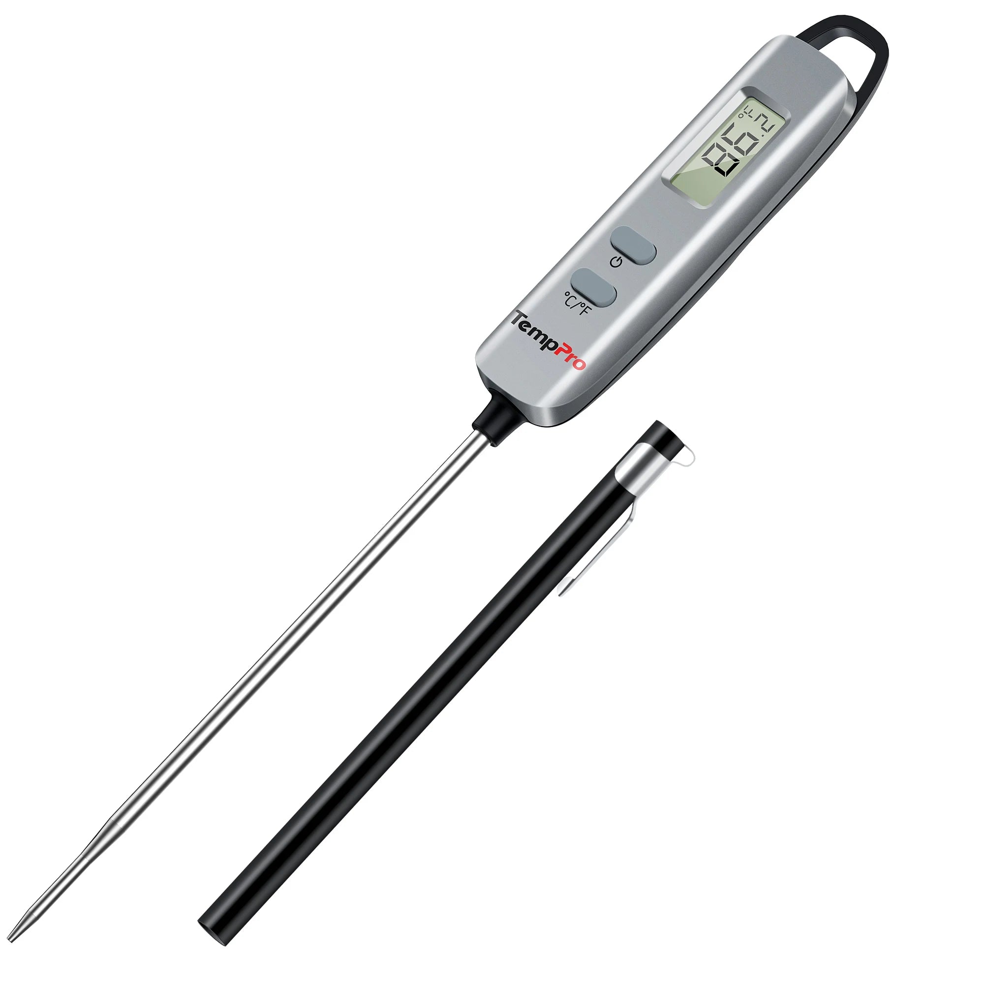 TempPro IC6016 Digital Instant Read Meat Thermometer, Cooking Food Thermometer with 4.7in Long Probe for Grill Kitchen and Oven