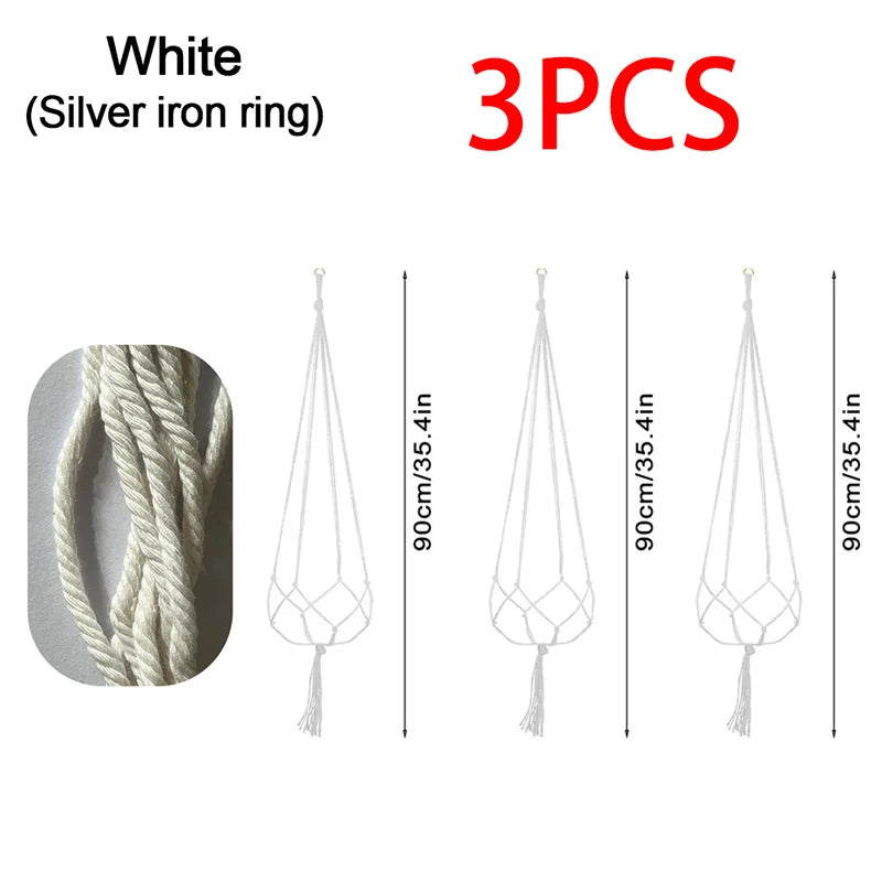 Macrame Hanging Plant Pot Basket with Hook – Boho Planter