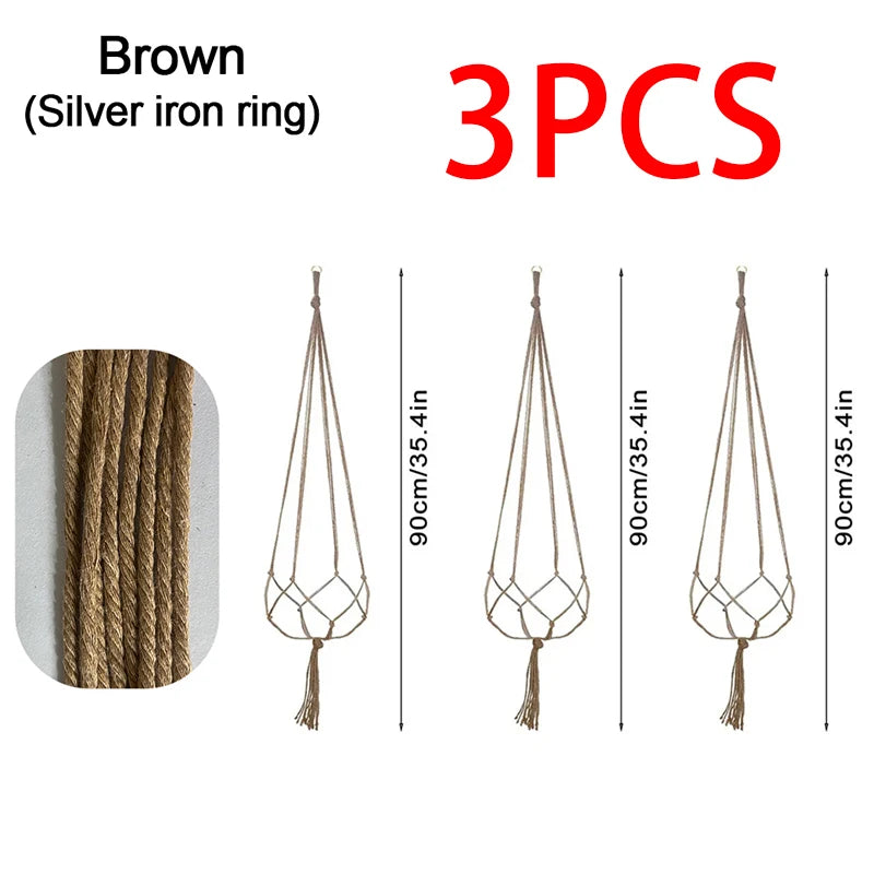 Macrame Hanging Plant Pot Basket with Hook – Boho Planter