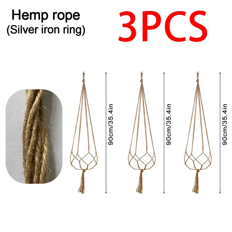 Macrame Hanging Plant Pot Basket with Hook – Boho Planter