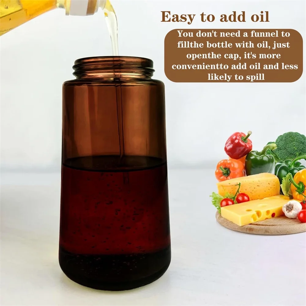 2-in-1 Glass Oil Dispenser & Sprayer | 16oz Leakproof Olive Oil Bottle for Cooking, Air Fryer & BBQ