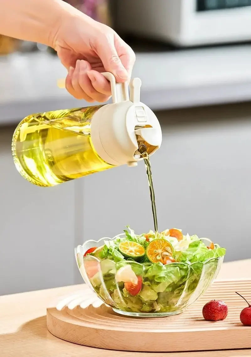 Olive Oil Spray Bottle for Oil Bottle Pouring for Cooking Oil Spices Camping Dispenser with Automatic Lid Spice Shaker