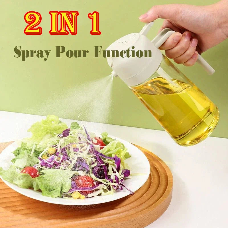 Olive Oil Spray Bottle for Oil Bottle Pouring for Cooking Oil Spices Camping Dispenser with Automatic Lid Spice Shaker