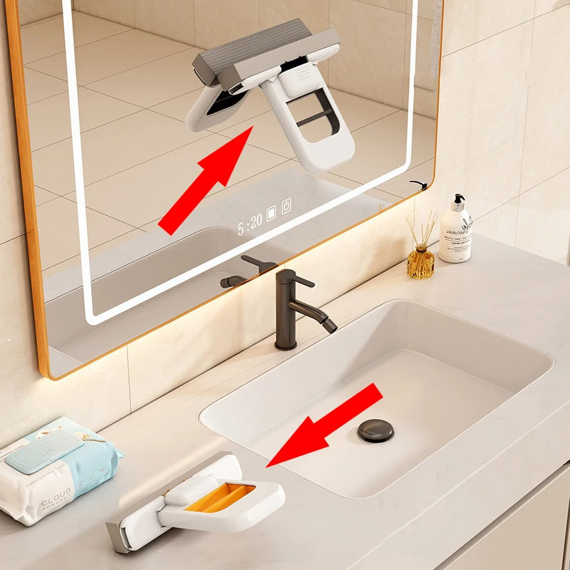 Mini Handheld Desktop Mop Easy To Clean And Fold For Kitchen Counter Cleaning Dirt Free Design Compact Desktop Cleaning Tool