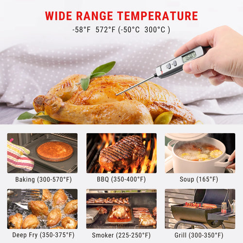 Digital Instant-Read Meat Thermometer with Long Probe
